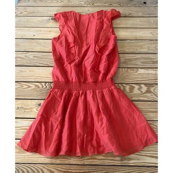Amanda Uprichard Sleeveless Ruffle Neck Dress Size Small Women’s Red - Picture 2 of 6